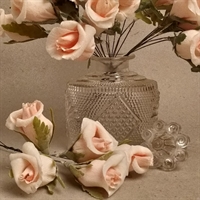 lyserøde papir med voks rosen knopper gamle tyske blomster künstliche blumen